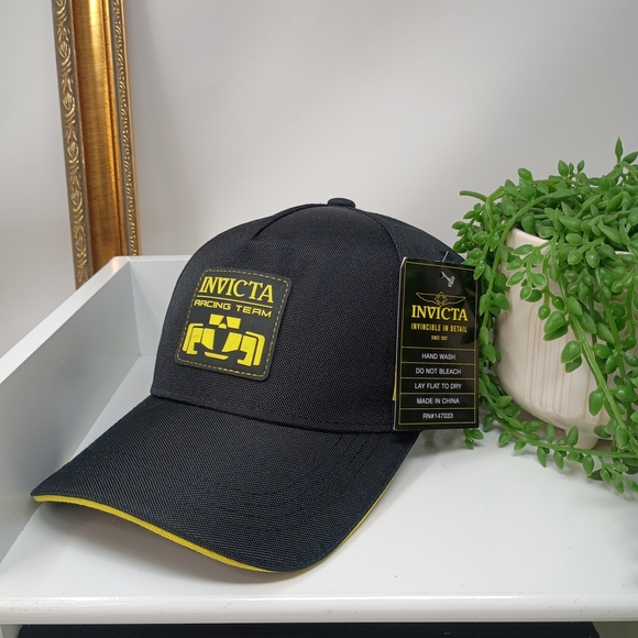 Invicta Racing Team Black & Yellow Baseball Snapback Cap - Picture 2 of 12
